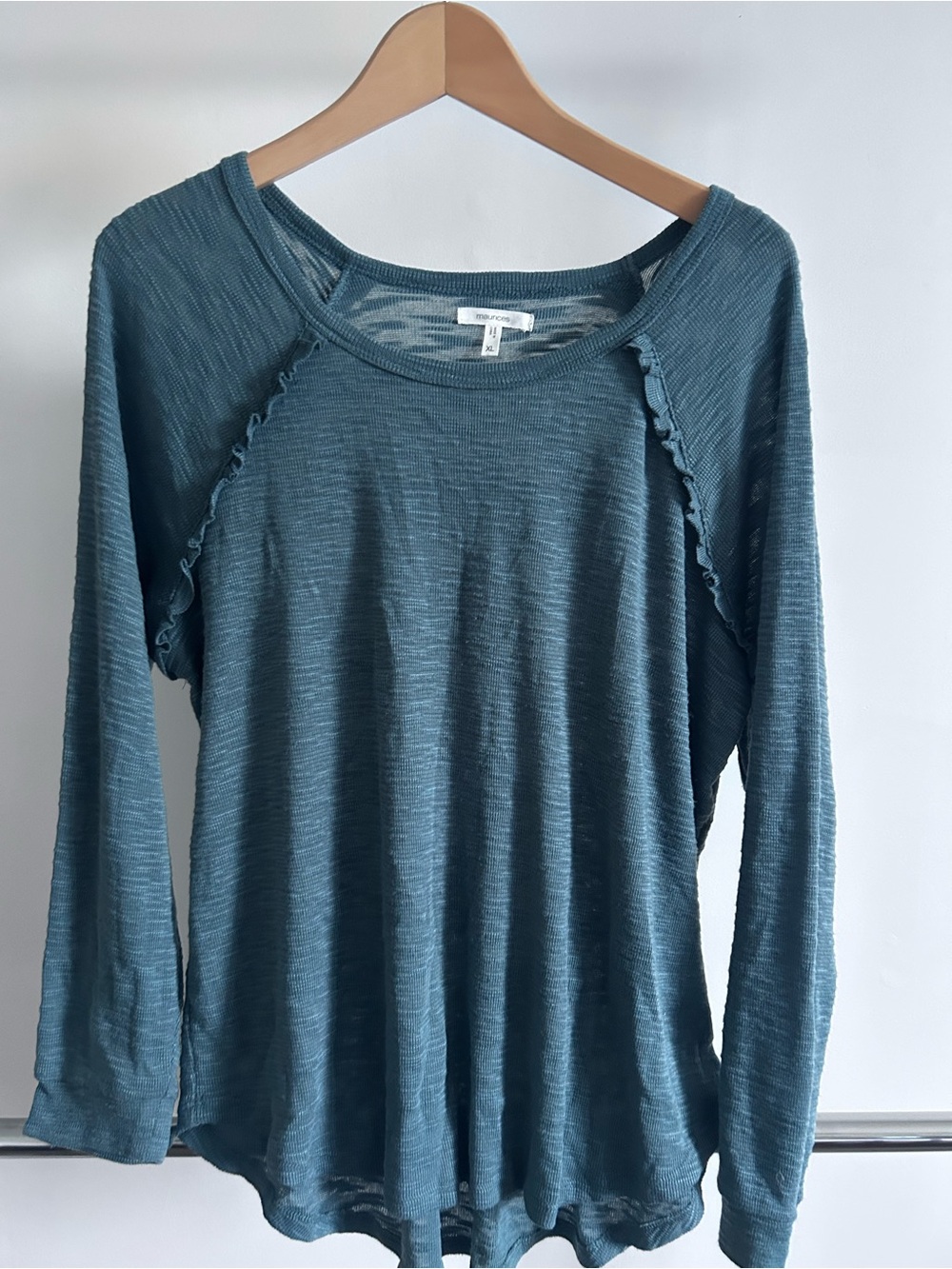 Maurices Teal Long-Sleeve Lightweight Slub Top